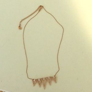 Swarovski rose-gold triangle necklace
